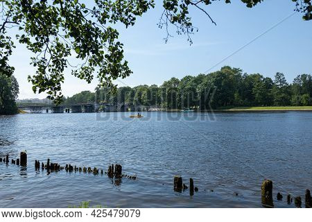 View Of The Neva River From Kamenny Island. St. Petersburg.