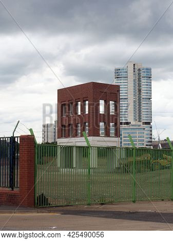 Leeds, West Yorkshire, United Kingdom - 17 June 2021: Construction Work On The New Aire Park Mixed U