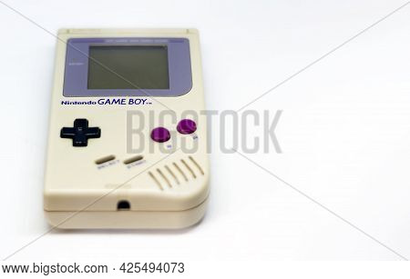 Rome, Italy, December 23, 2020: The Gameboy Portable Video Game Console From Nintendo Isolated On A 