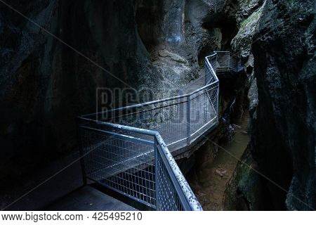 View Of The Yecla Gorge And Its Walkway In Burgos, Spain
