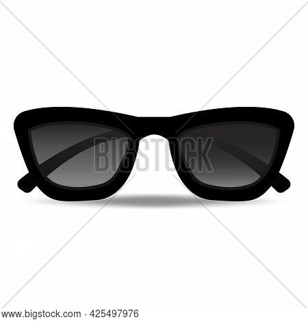 Black Sunglasses. Summer Background. Sun Icon Vector. Vintage Style. Vector Illustration. Stock Imag