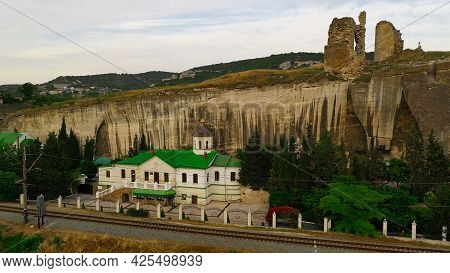 Aerial View Of The St. Klimentovsky Monastery. Inkerman, Crimea