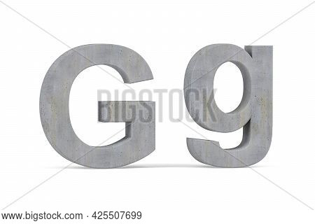 Concrete 3d Letter G - Three Dimensional Uppercase And Lowercase G Covered With Concrete Texture On 