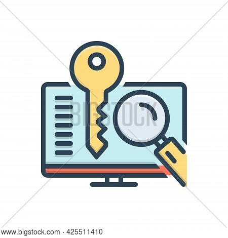 Color Illustration Icon For Keylogger Code Technology Software
