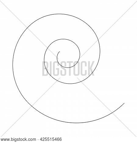 Abstract Spiral, Swirl, Twirl Design Element. Curlicue, Rotating Shape. Volute, Vortex, Helix Elemen