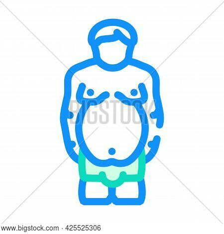 Overweight Prople Color Icon Vector. Overweight Prople Sign. Isolated Symbol Illustration