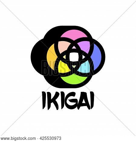 Ikigai Japan Philosophy Logo Vector Template Eps