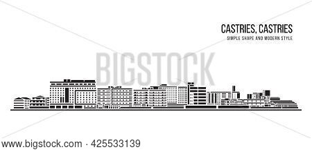 Cityscape Building Abstract Simple Shape And Modern Style Art Vector Design -  Castries, Saint Lucia
