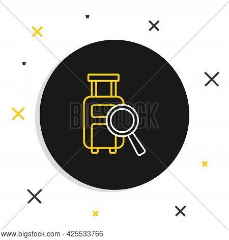 Line Airline Service Of Finding Lost Baggage Icon Isolated On White Background. Search Luggage. Colo