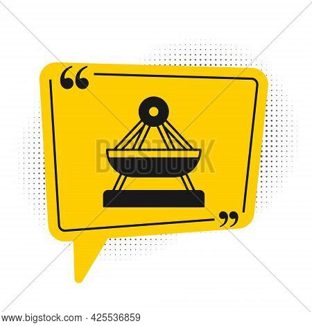 Black Boat Swing Icon Isolated On White Background. Childrens Entertainment Playground. Attraction R