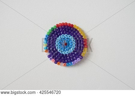 Thermo Mosaic Ready-made Figurines In The Form Colorful Circle On White Background