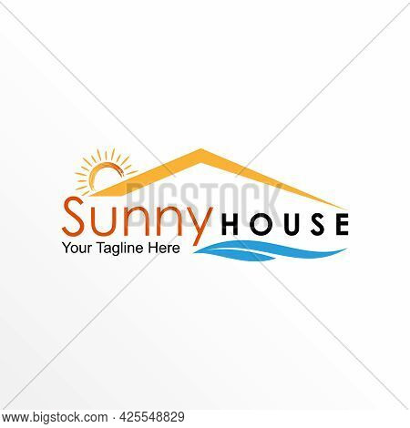 Roof Logo Free Vector Stock. Sunrise Abstract Design Concept. Can Be Used As A Symbol Related To Hom