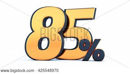 3d Render Of Discount Eighty Five 85 Percent Off Isolated On White Background