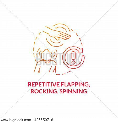 Repetitive Flapping, Rocking, Spinning Concept Icon. Autism Symptom Abstract Idea Thin Line Illustra