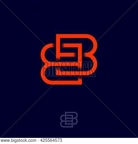 Orange B And B Letters. Monogram Consist Of Crossed Double Letters B.
Monogram For Business, Interne