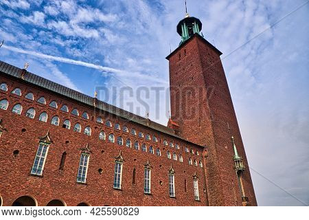Stockholm City In Sweden. Stadshuset - City Hall. Hdr Photo.