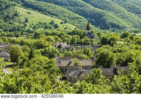 Lucka Village, Slovak Republic. Seasonal Rural Scene. Travel Destination.