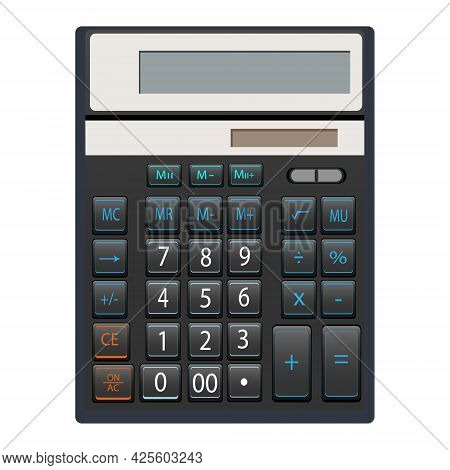 Calculator Vector Isolated On White Background. Calculator Icon. Equipment For Mathematical Calculat