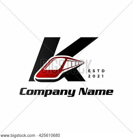 Modern And Stylish Logo Design Initial K Combine With Train.