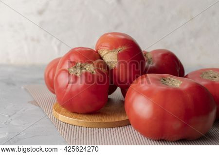 Fresh Unsightly And Ugly Home Grown Tomatoes From The Garden At The Kitchen Isolateds