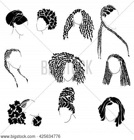Set Of Womens Stylish Hairstyles For African American Women, Different Types Of Hairstyles For Coars