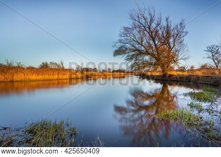 Spring At Warta River In Warta Landscape Park, Natura 2000, Greater Poland, Poland.
