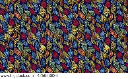 Wavy Seamless Vector Pattern. Doodle Hand Drawn Pattern Seamless. Print Pattern Retro Geometric Tile