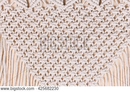 Macramé Wall Hanging Pattern, A Form Of Textile Produced Using Knotting Techniques
