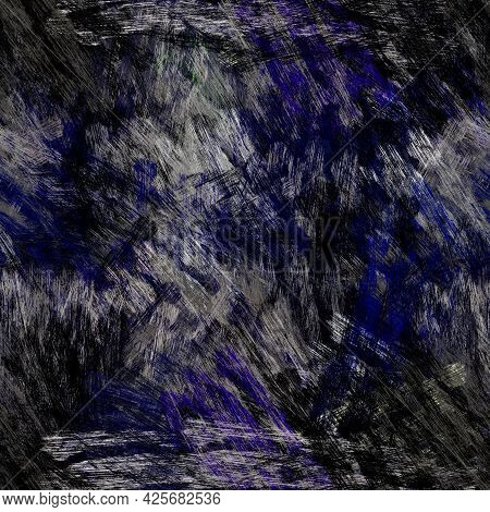 Seamless Abstract Painted Brushed Texture. Spikey Material Pattern Background. Grunge Rough Colour W
