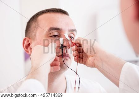 Patient Nerves Testing Using Electromyography At Medical Center