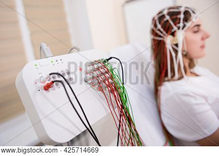 Patient Brain Testing Using Encephalography At Medical Center