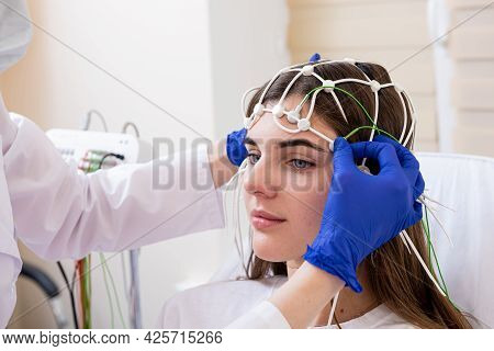 Patient Brain Testing Using Encephalography At Medical Center