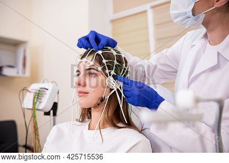 Patient Brain Testing Using Encephalography At Medical Center