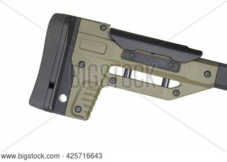 Rifle Stock And Recoil Pad Isolated On White