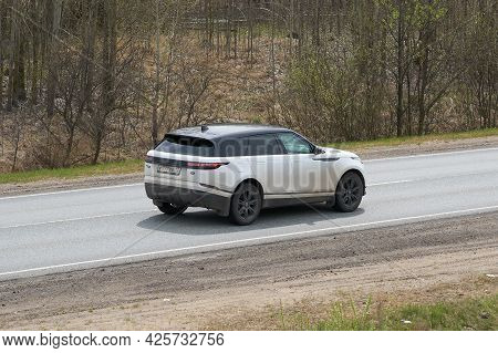 Ruzayevsky District, Mordovia, Russia - May 08, 2021: The Land Rover Velar On The Intercity Road.