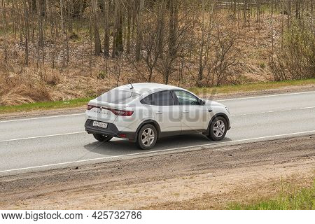 Ruzayevsky District, Mordovia, Russia - May 08, 2021: The Renault Arkana On The Intercity Road.