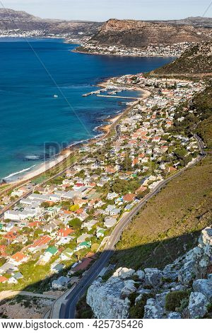 Elevated Panoramic View Of Kalk Bay Harbour In Cape Town