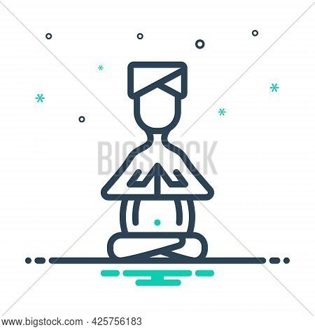 Mix Icon For Position Summation Person Yoga