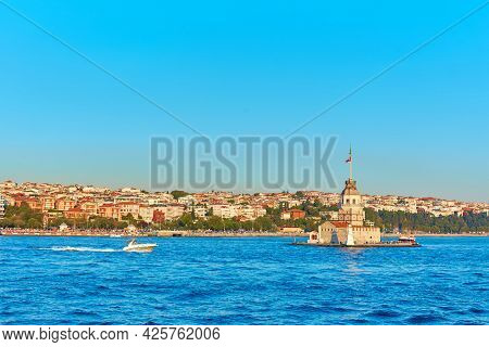 Maiden's Tower In The Bosphorus Strait. One Of The Symbols Of The City Of Istanbul.
