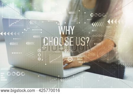 Why Choose Us With Woman Using Her Laptop In Her Home Office