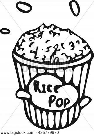 Modern Icon Puffed Rice Symbol. White Background