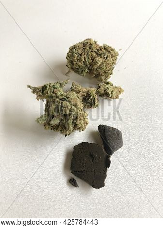 Different Forms Of Marijuana, Likehash And Weed, Or Grass