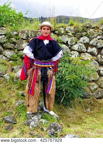 Chobshi, Azuay Province, Ecuador - June 20, 2021: Celebration Inti Raymi At Chobshi Archeological Si