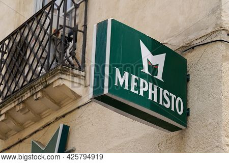 Montpellier , Ocitanie France  - 06 30 2021 : Mephisto Logo Sign And Text For Store Shoes And Shop B