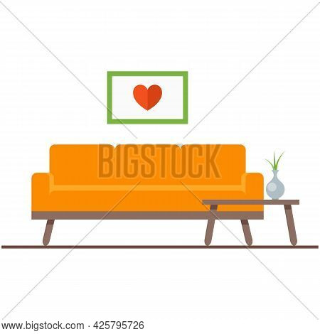 Vector Couch For Living Room Illustration Couchsurfing Icon