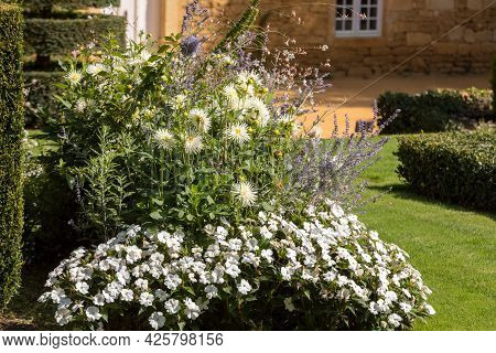 Eyrignac, France - September 2, 2018: The Picturesque Jardins Du Manoir D Eyrignac In Dordogne. Fran