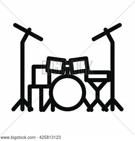 Drum Set Icon. Bold Outline Design With Editable Stroke Width. Vector Illustration.