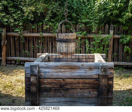 A Traditional, Vintage Wooden Well, 20 June 2021, Open-air Museum The Opole Village, Poland