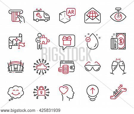 Vector Set Of Business Icons Related To Wish List, Payment And Swipe Up Icons. Vitamin E, Destinatio