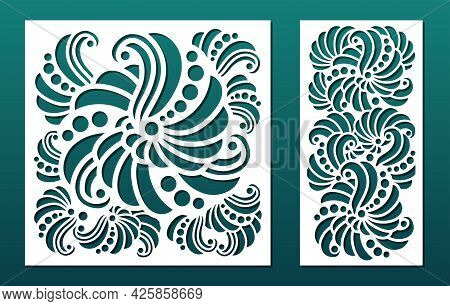 Paper Cut Card Backgrund, Laser Cnc Cut Panels With Abstract Geometric Pattern. Home Decor, Room Div